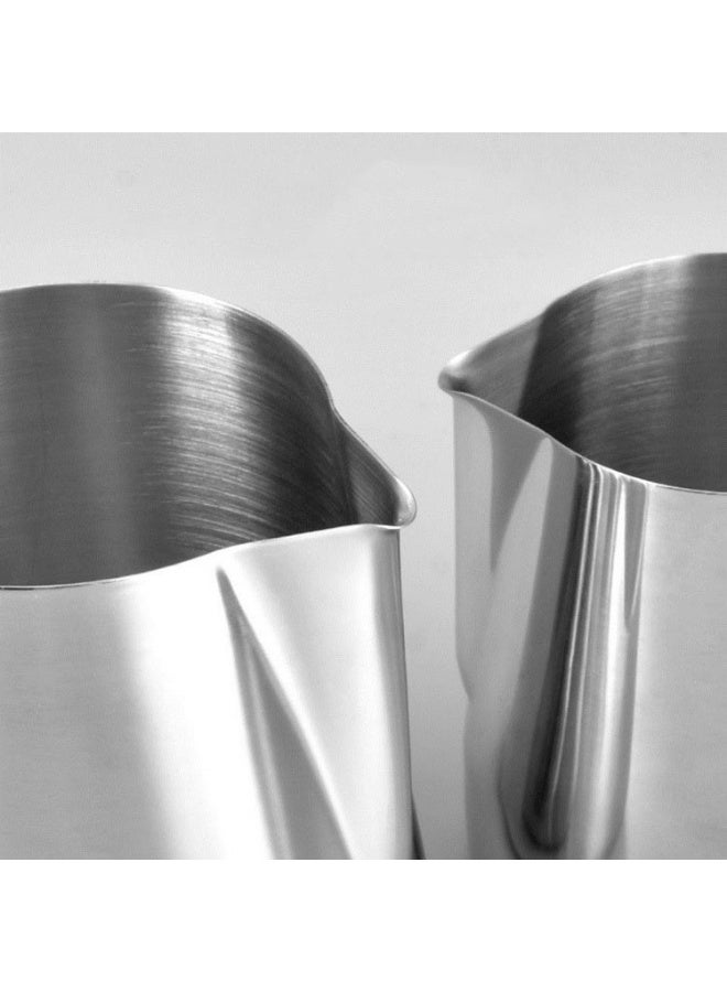Stainless Steel Milk Pitcher With Lid,Milk Frother Cup Stainless Steel Creamer Steaming Pitcher Coffee Frother Cup (350ml) - Image 2